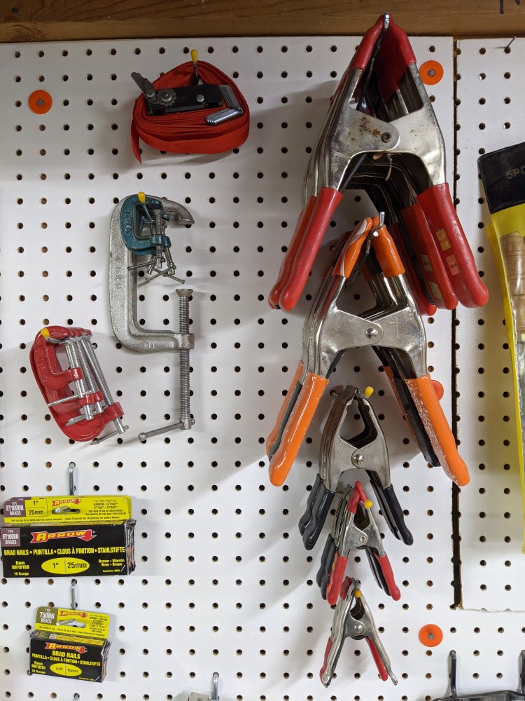 Spring (right), Web (top-left), and C-Clamps